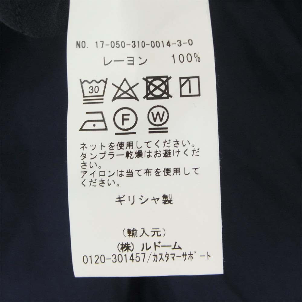 ブルータ 刺繍 レーヨン 長袖 シャツ ダークネイビー系 L【中古】