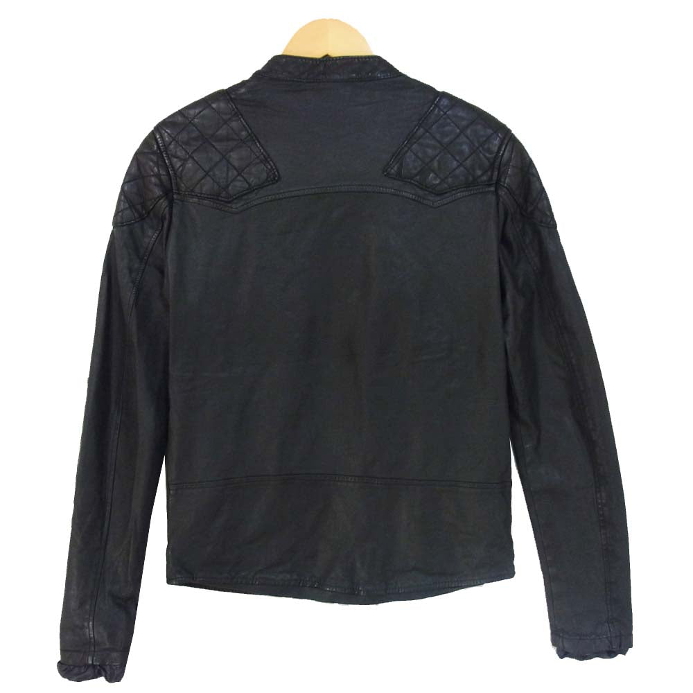 GIORGIO BRATO ジョルジオブラット WLG 羊革 レザー セミダブルライダース ジャケット ブラック系 44【中古】