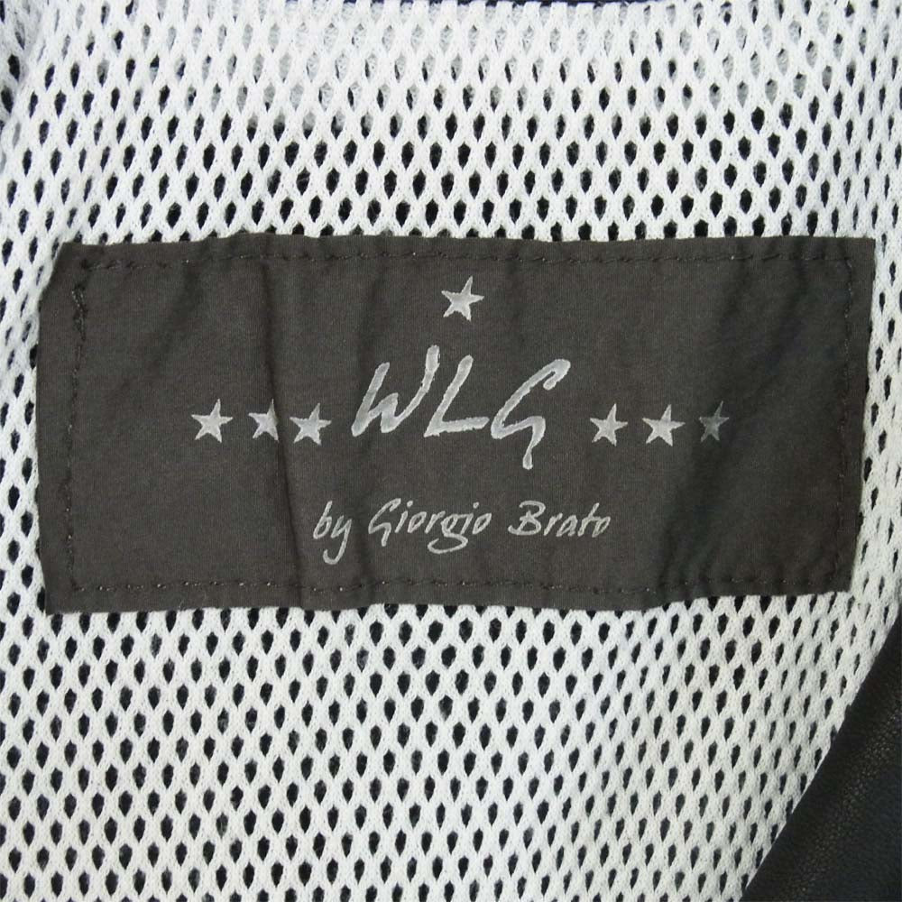 GIORGIO BRATO ジョルジオブラット WLG 羊革 レザー セミダブルライダース ジャケット ブラック系 44【中古】