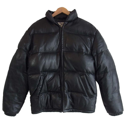 schott ショット 214D MADE IN USA レザー ダウン ジャケット ブラック系 36【中古】