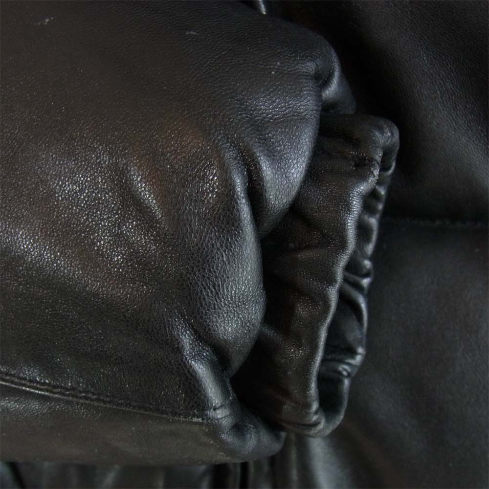 schott ショット 214D MADE IN USA レザー ダウン ジャケット ブラック系 36【中古】