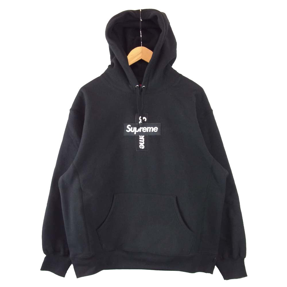 Supreme シュプリーム 20AW レシート付属 Cross Box Logo Hooded Sweatshirt クロス ボックス ロゴ フーデッド スウェット フーディ ブラック系 L【極上美品】【中古】