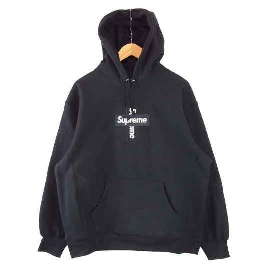 Supreme シュプリーム 20AW レシート付属 Cross Box Logo Hooded Sweatshirt クロス ボックス ロゴ フーデッド スウェット フーディ ブラック系 L【極上美品】【中古】