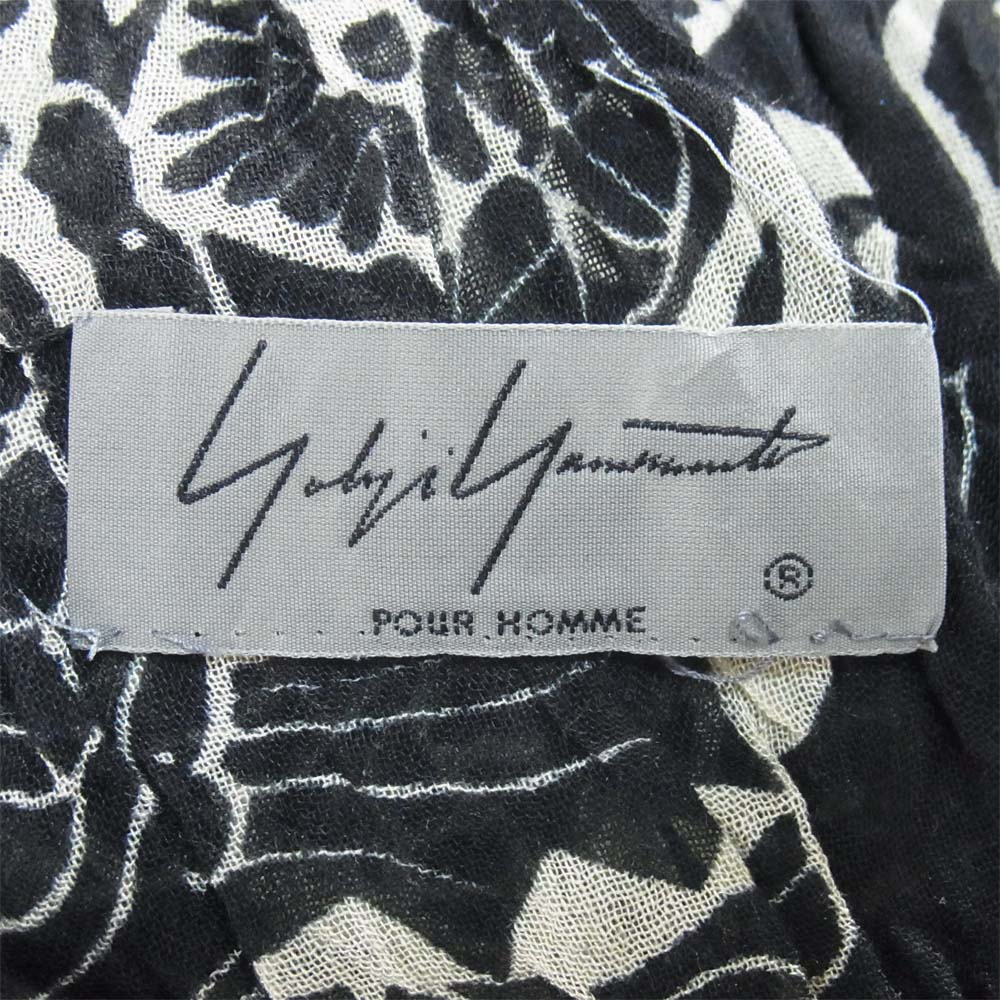 Yohji Yamamoto ヨウジヤマモト 総柄 皺加工 ストール ブラック×ベージュ系【中古】
