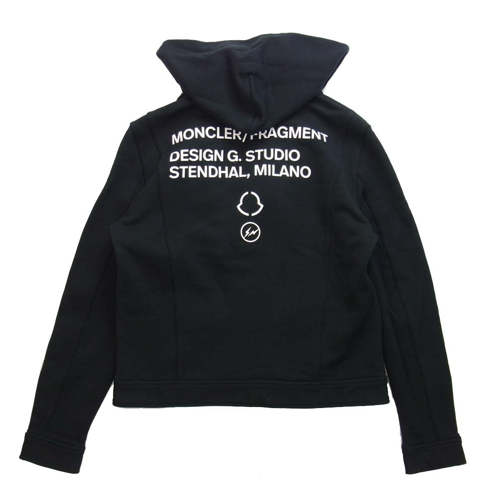 MONCLER モンクレール 20AW F209U8G70810 809F4 GENIUS × ルイスレザー Lewis Leathers × フラグメント FRAGMENT MAGLIA CARDIGAN スウェット ライダース ジャケット ブラック系 L【極上美品】【中古】