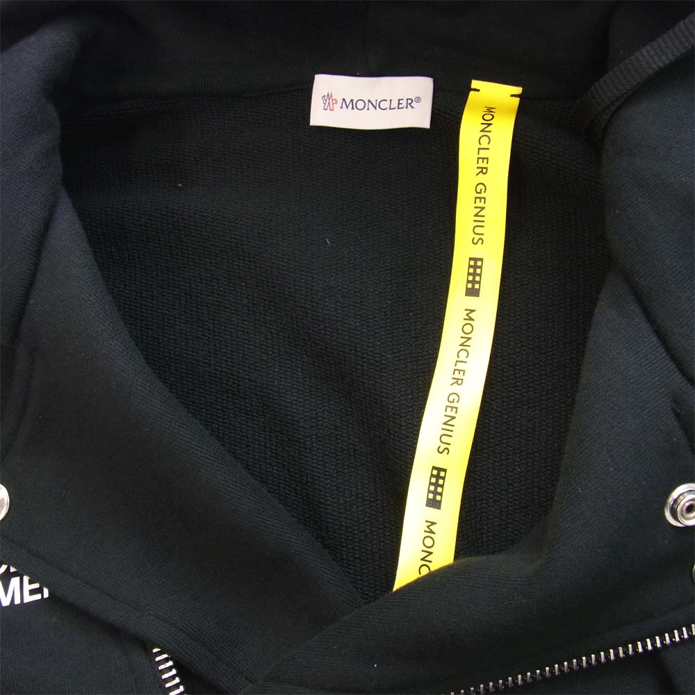 MONCLER モンクレール 20AW F209U8G70810 809F4 GENIUS × ルイスレザー Lewis Leathers × フラグメント FRAGMENT MAGLIA CARDIGAN スウェット ライダース ジャケット ブラック系 L【極上美品】【中古】
