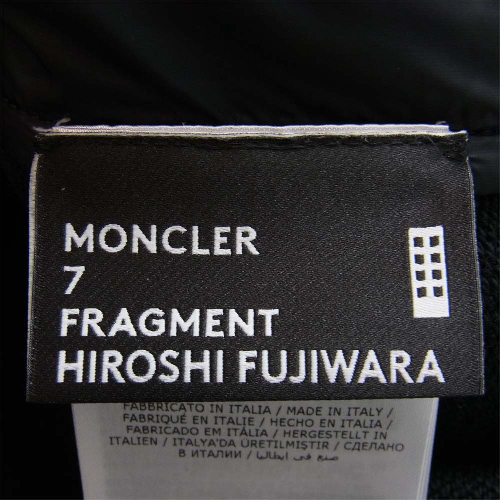MONCLER モンクレール 20AW F209U8G70810 809F4 GENIUS × ルイスレザー Lewis Leathers × フラグメント FRAGMENT MAGLIA CARDIGAN スウェット ライダース ジャケット ブラック系 L【極上美品】【中古】