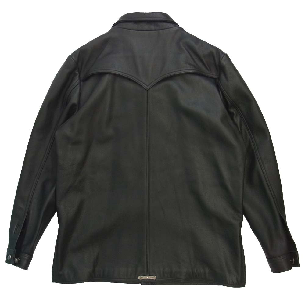 CHROME HEARTS クロムハーツ（原本無） HUNTING JACKET クロウボタン クロー レザー ハンティングジャケット ブラック系 L【中古】