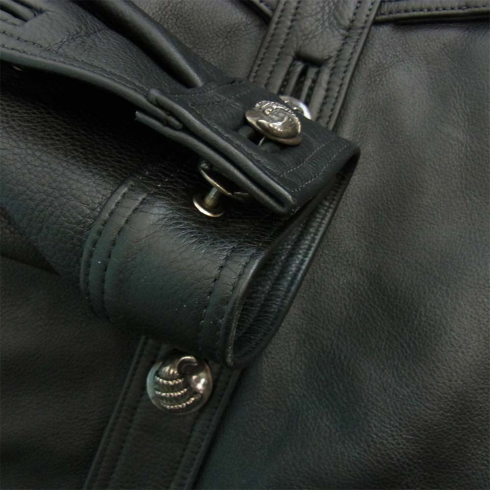CHROME HEARTS クロムハーツ（原本無） HUNTING JACKET クロウボタン クロー レザー ハンティングジャケット ブラック系 L【中古】