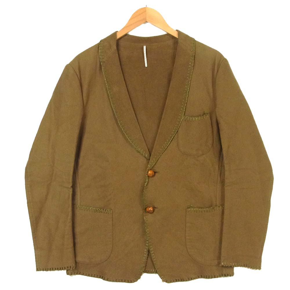 エムズブラック 112553 ショールカラー 2B テーラード ジャケット コットン 日本製 ブラウン系 40【中古】