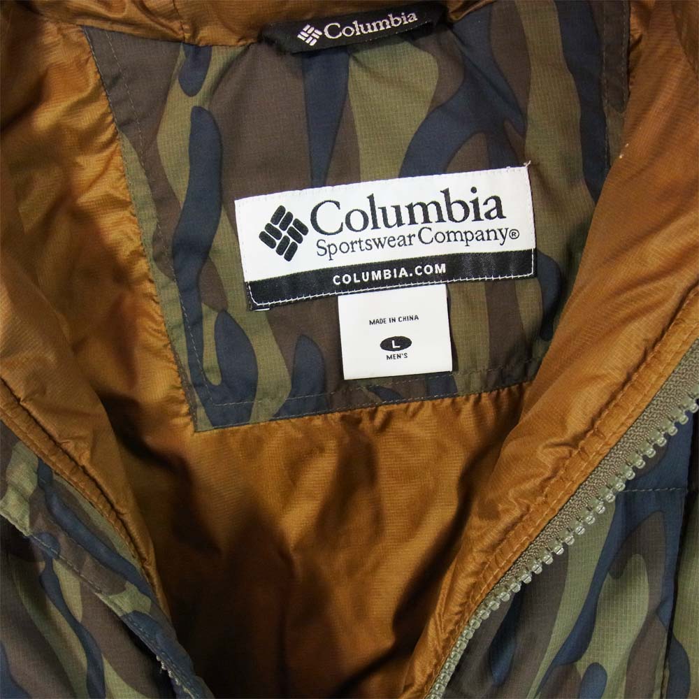 Columbia コロンビア 206 PM5142 キュンブーグレイシャー ジャケット カモフラ 中綿ジャケット カーキ系 L【中古】
