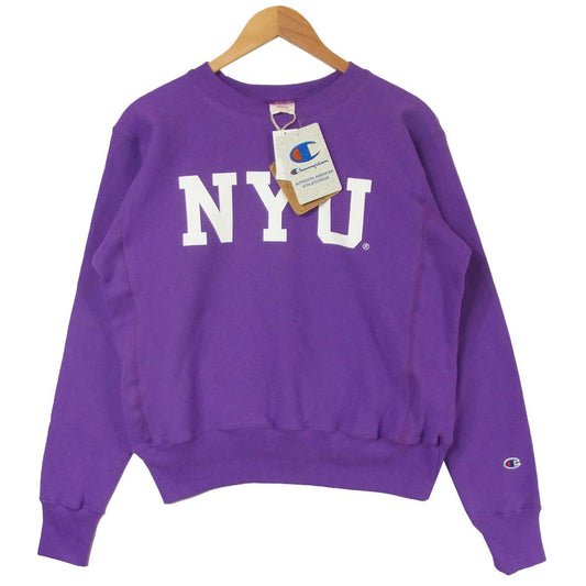 Champion チャンピオン C5-S004 USA製 リバースウィーブ 赤タグ クルーネック スウェット シャツ バイオレット M【新古品】【未使用】【中古】