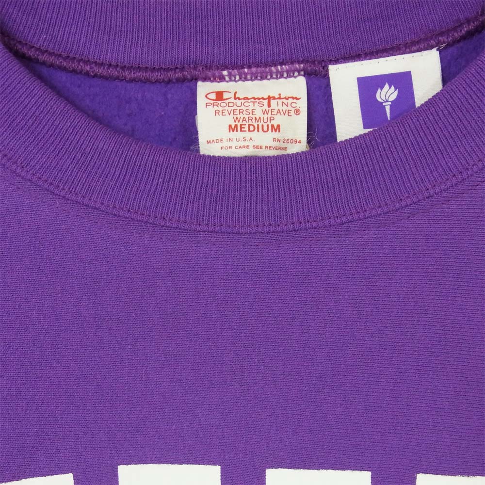 Champion チャンピオン C5-S004 USA製 リバースウィーブ 赤タグ クルーネック スウェット シャツ バイオレット M【新古品】【未使用】【中古】