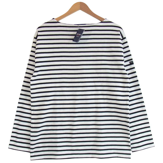 SAINT JAMES セントジェームス OUESSAN ウエッソン ボーダー バスクシャツ 長袖 白×黒 T5【新古品】【未使用】【中古】