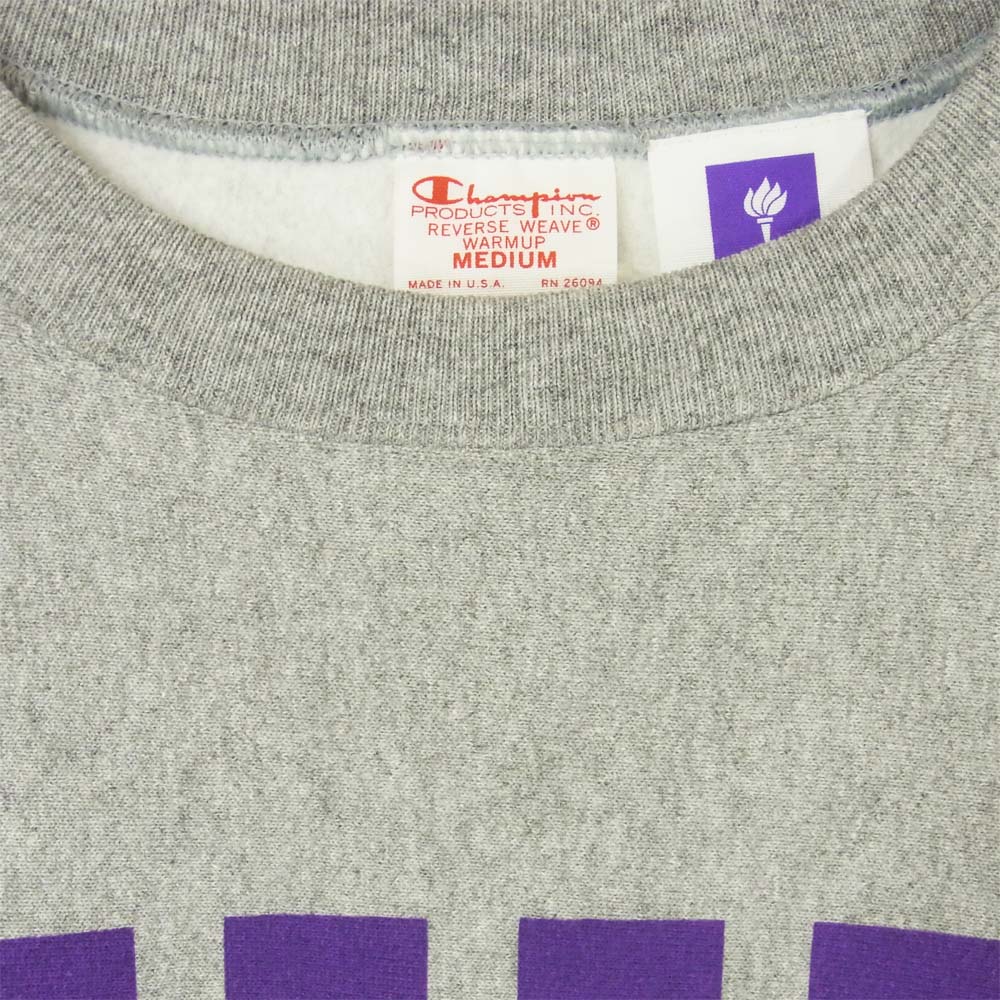 Champion チャンピオン C5-S004 リバースウィーブ 赤タグ クルーネック スウェット シャツ オックスフォードグレー M【新古品】【未使用】【中古】