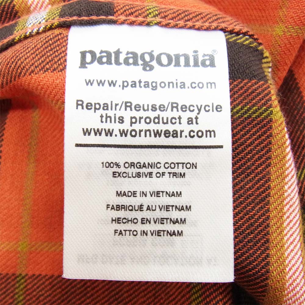 patagonia パタゴニア 54020 Lightweight Fjord Flannel Shirt ライトウェイト フィヨルド フランネル シャツ オレンジ系 S【新古品】【未使用】【中古】