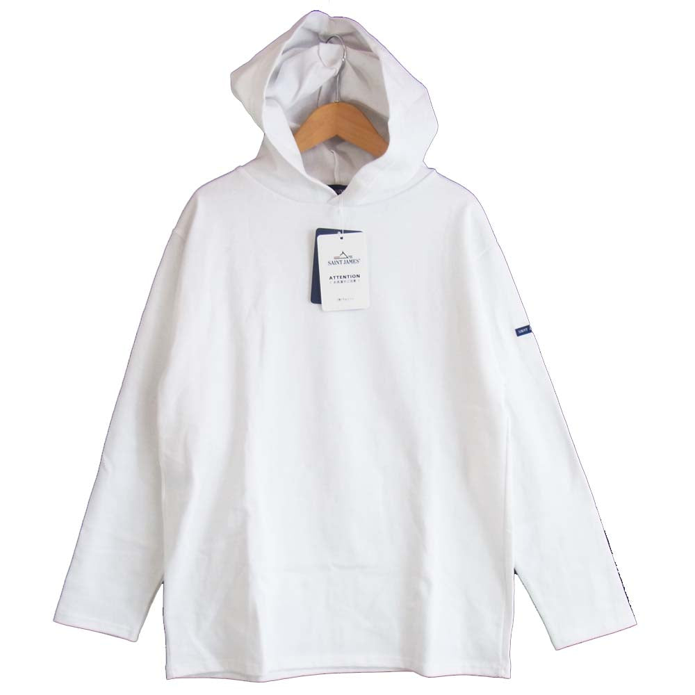 SAINT JAMES セントジェームス HOODED T-SHIRT フーデッド Ｔシャツ 長袖 NEIGE ホワイト系 T4【新古品】【未使用】【中古】