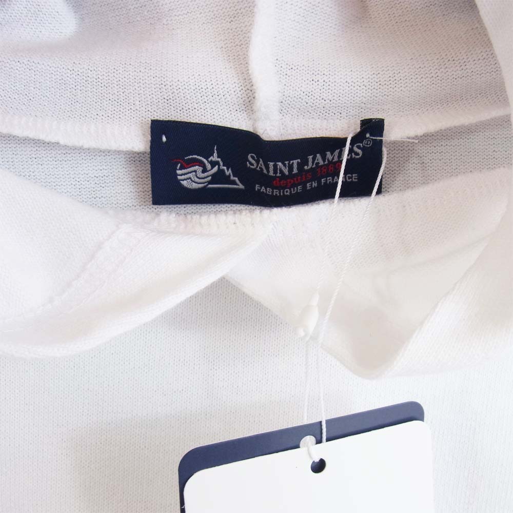 SAINT JAMES セントジェームス HOODED T-SHIRT フーデッド Ｔシャツ 長袖 NEIGE ホワイト系 T4【新古品】【未使用】【中古】