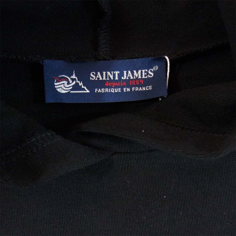 SAINT JAMES セントジェームス HOODED T-SHIRT フーデッド Ｔシャツ 長袖 NOIR ブラック系 T5【新古品】【未使用】【中古】