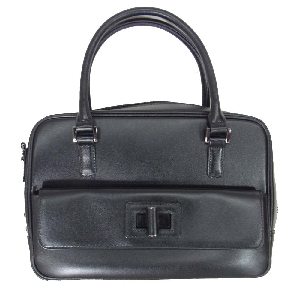 ハマノ 濱野皮革工藝 2way ハンド バッグ ショルダー ブラック系【美品】【中古】