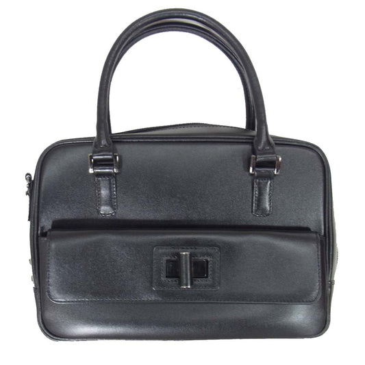 ハマノ 濱野皮革工藝 2way ハンド バッグ ショルダー ブラック系【美品】【中古】