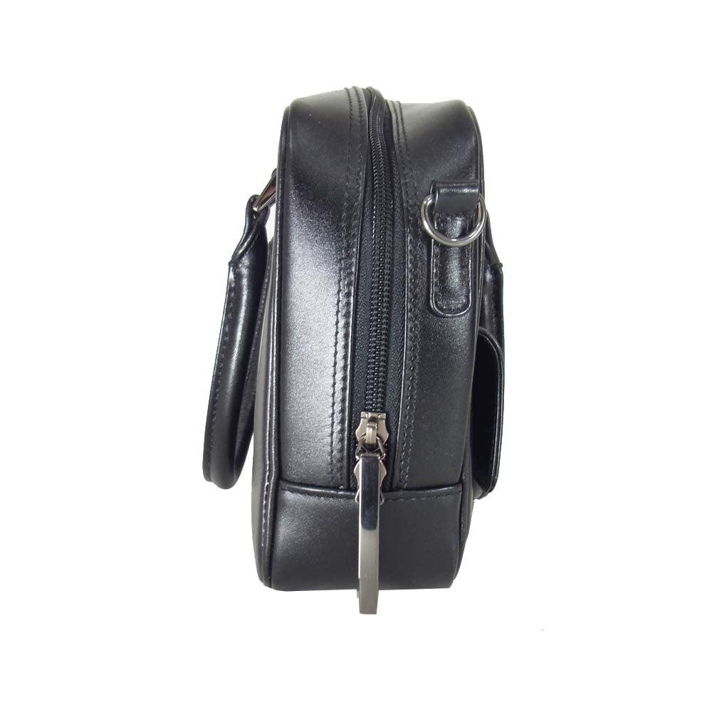 ハマノ 濱野皮革工藝 2way ハンド バッグ ショルダー ブラック系【美品】【中古】