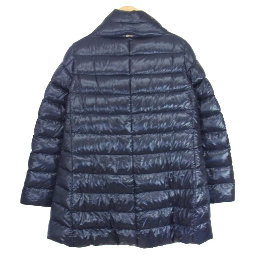 Herno ヘルノ ゴールドボタン ダウン コート ネイビー系 44【中古】