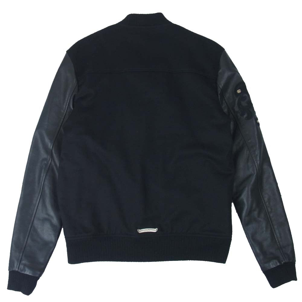 CHROME HEARTS クロムハーツ（原本無） 海外インボイス付属 レターマン スタジャン ジャケット ブラック系 S【中古】