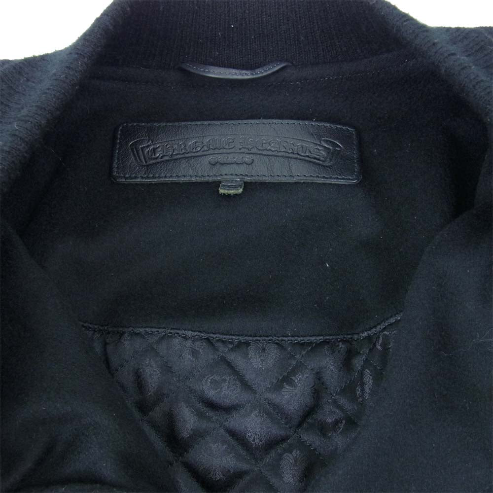 CHROME HEARTS クロムハーツ（原本無） 海外インボイス付属 レターマン スタジャン ジャケット ブラック系 S【中古】