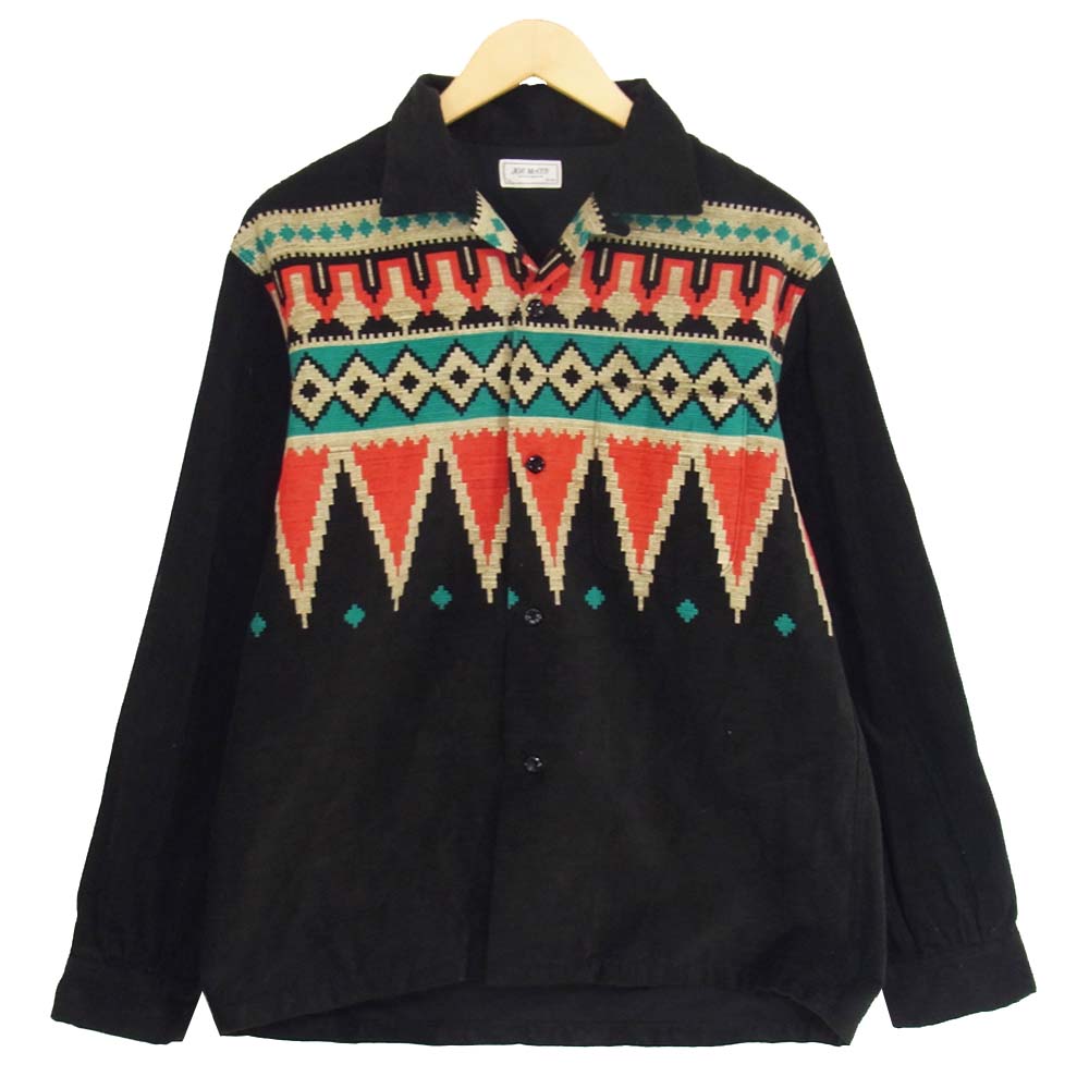 The REAL McCOY'S ザリアルマッコイズ JOE McCOY ジョーマッコイ JM PRINT CORDUROY SHIRT コーデユロイ シャツ ブラック系 L【中古】