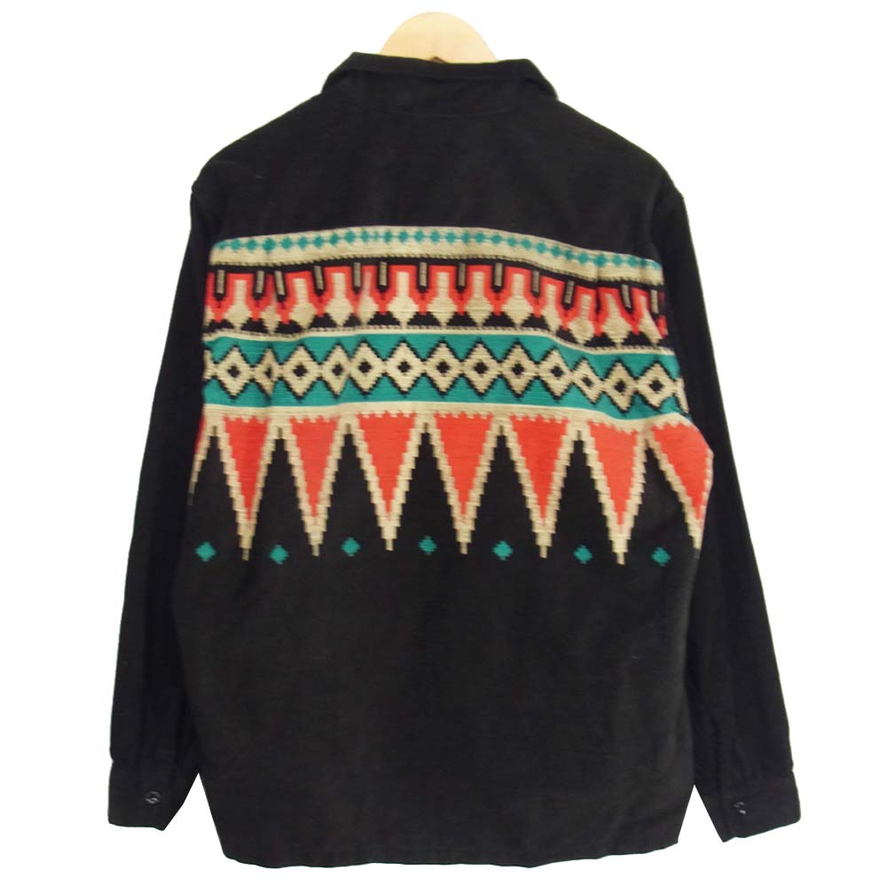The REAL McCOY'S ザリアルマッコイズ JOE McCOY ジョーマッコイ JM PRINT CORDUROY SHIRT コーデユロイ シャツ ブラック系 L【中古】