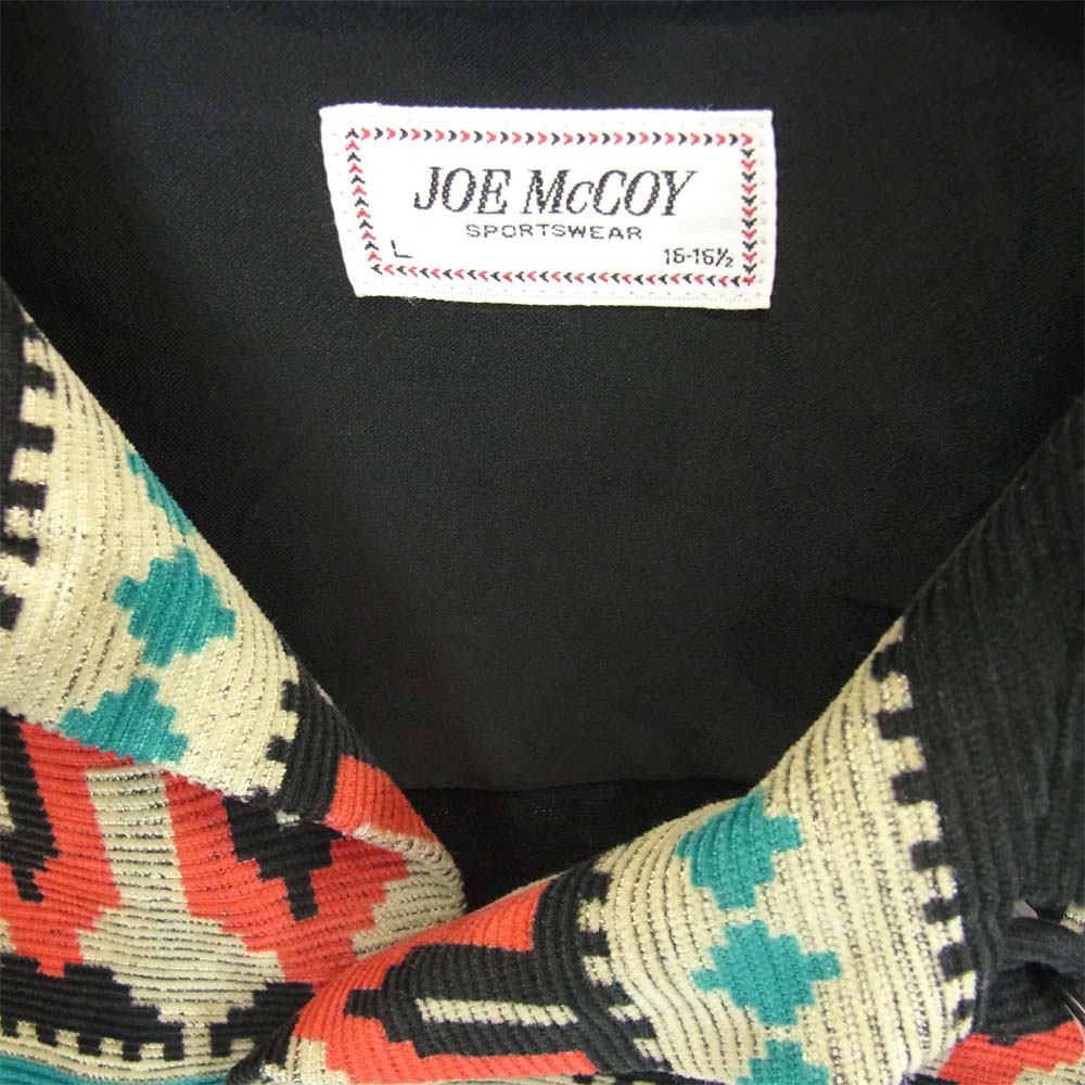 The REAL McCOY'S ザリアルマッコイズ JOE McCOY ジョーマッコイ JM PRINT CORDUROY SHIRT コーデユロイ シャツ ブラック系 L【中古】