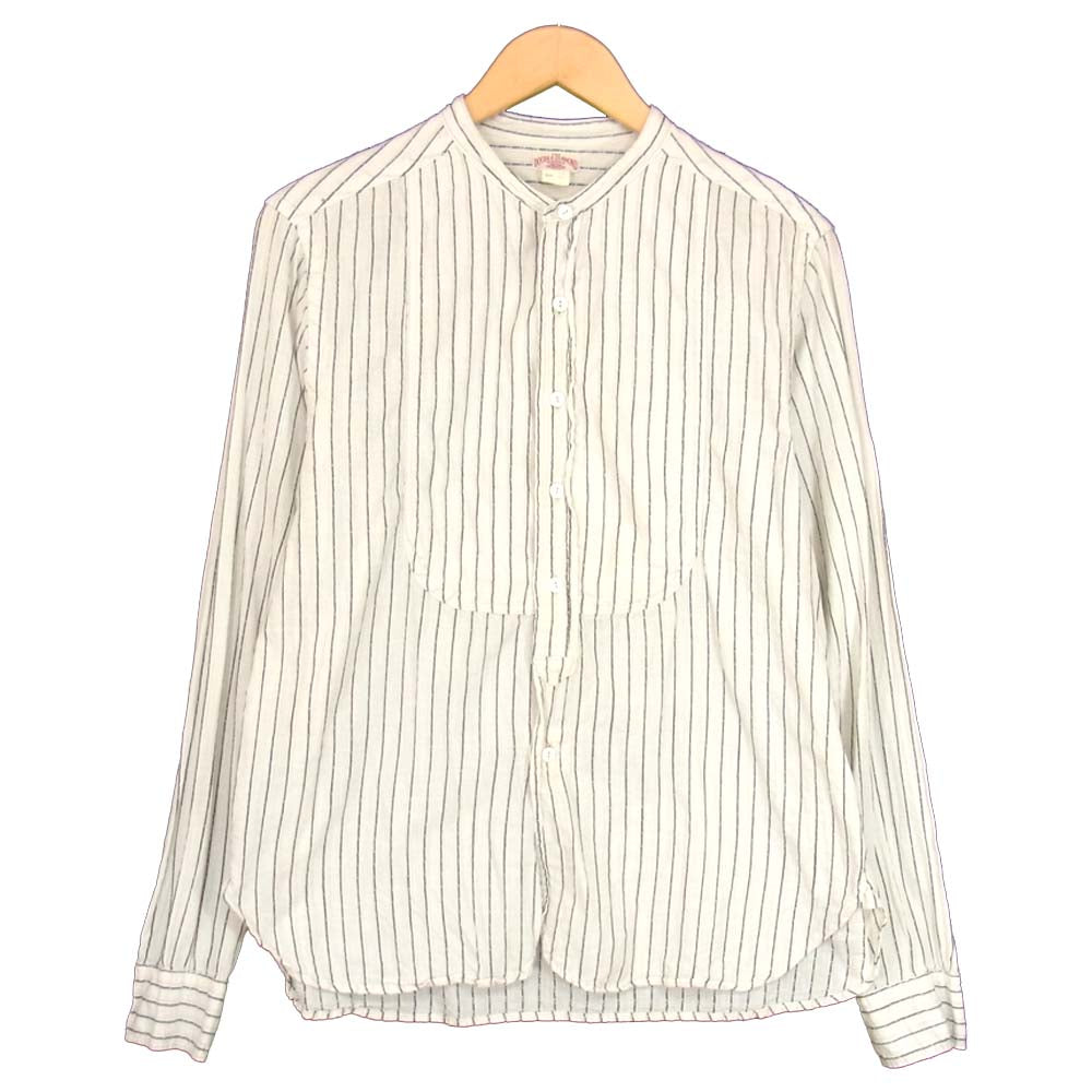 The REAL McCOY'S ザリアルマッコイズ DOUBLE DIAMOND ストライプ 長袖シャツ ホワイト系 16【中古】