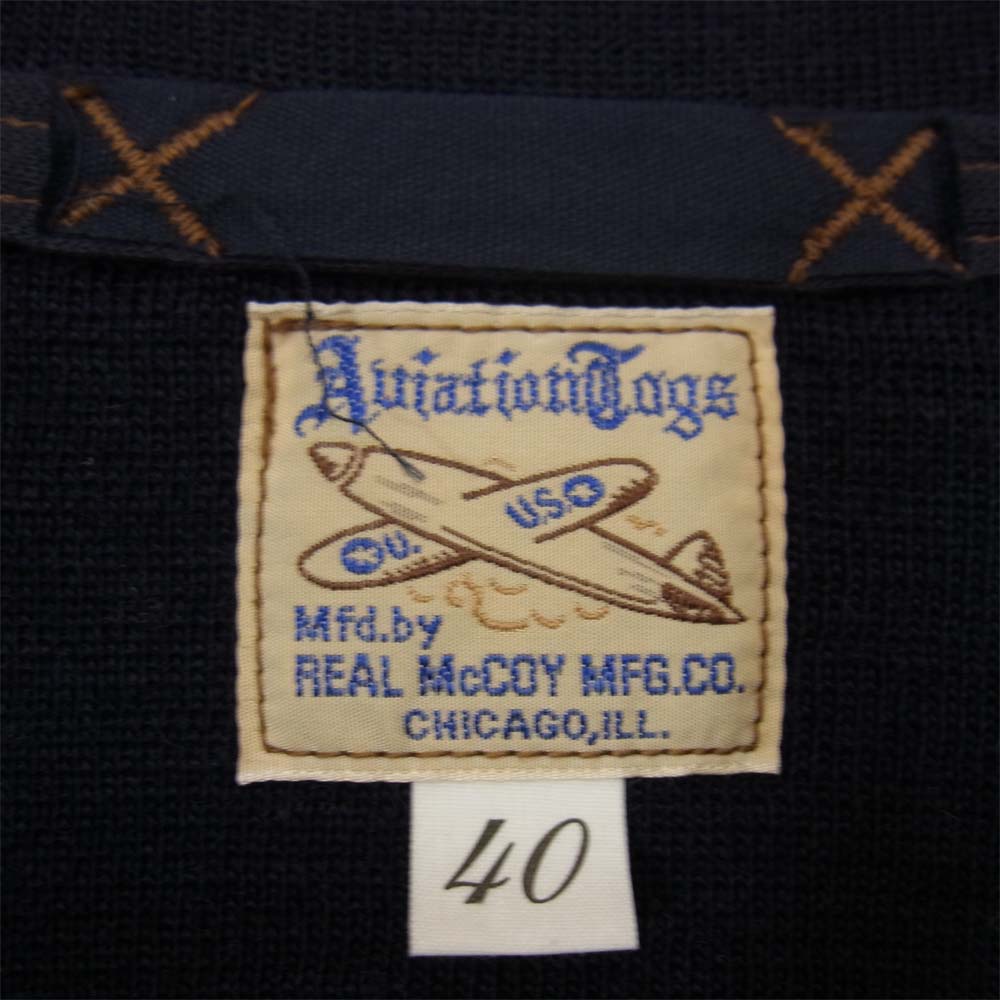The REAL McCOY'S ザリアルマッコイズ TYPE C-2 ニット ジップ カーディガン ネイビー系 40【中古】