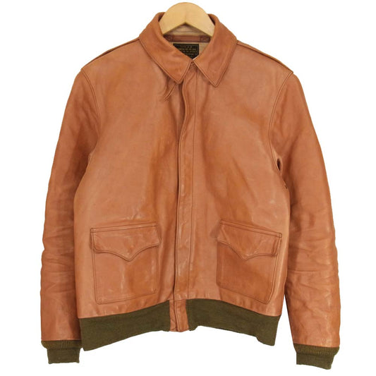 The REAL McCOY'S ザリアルマッコイズ A-2 フライト レザー ジャケット ブラウン系 42【中古】