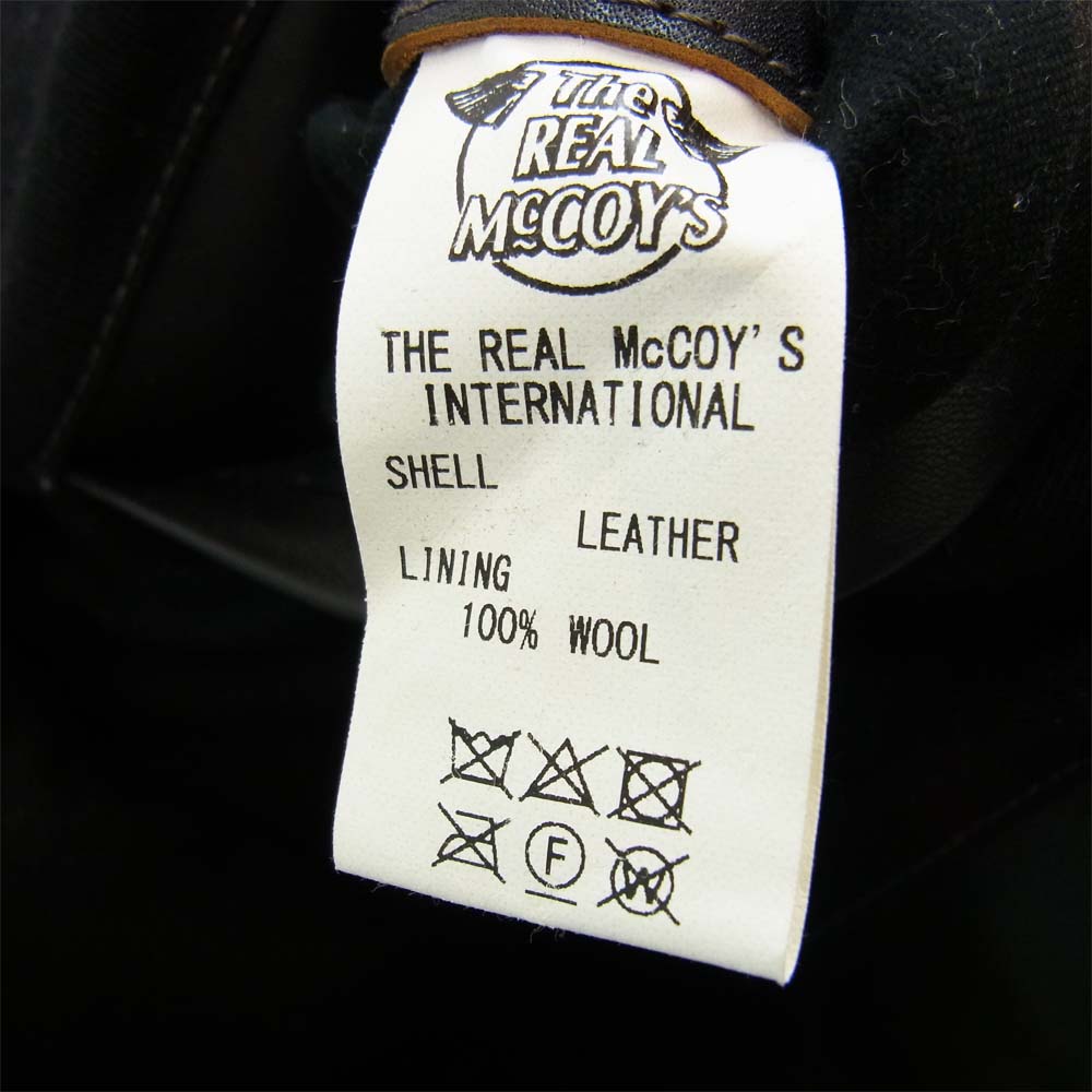 The REAL McCOY'S ザリアルマッコイズ MJ19114 JOE McCOY ジョーマッコイ AKLAK GRIZZLY JACKET ホースハイド グリズリージャケット 熊ジャン ブラック系 40【中古】