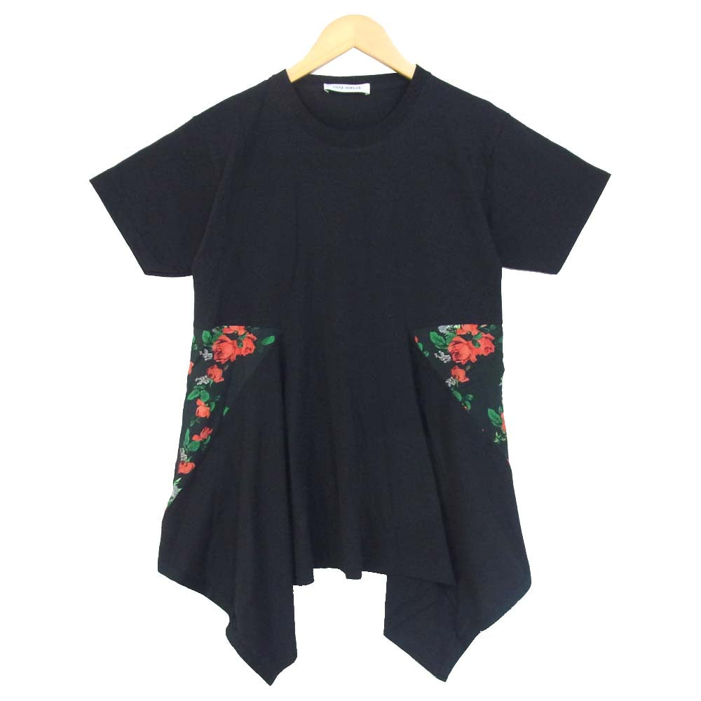 ルッツヒュエル LZ-S19-0000-385 TDARTS  花柄 切替 Tシャツ BLACK+VERMILLION サイズ表記無し【美品】【中古】