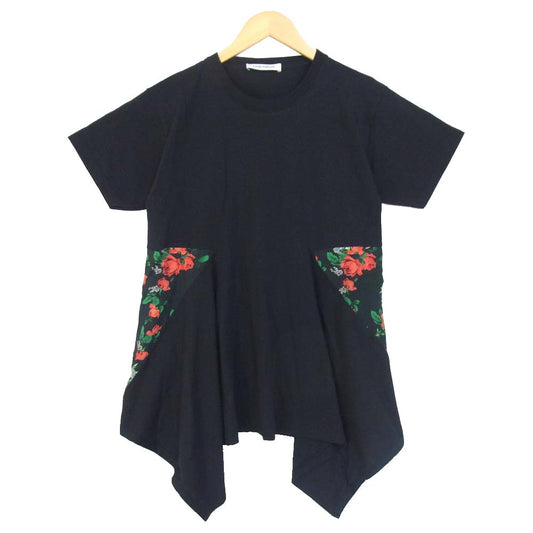 ルッツヒュエル LZ-S19-0000-385 TDARTS  花柄 切替 Tシャツ BLACK+VERMILLION サイズ表記無し【美品】【中古】