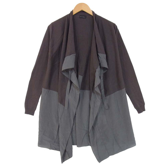 ルッツヒュエル KIARAKN1009/ST シフォン ドッキング ニット カーディガン チャコール系 S【美品】【中古】