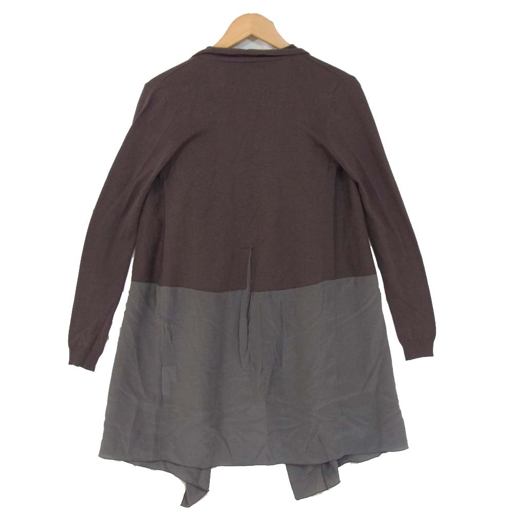 ルッツヒュエル KIARAKN1009/ST シフォン ドッキング ニット カーディガン チャコール系 S【美品】【中古】