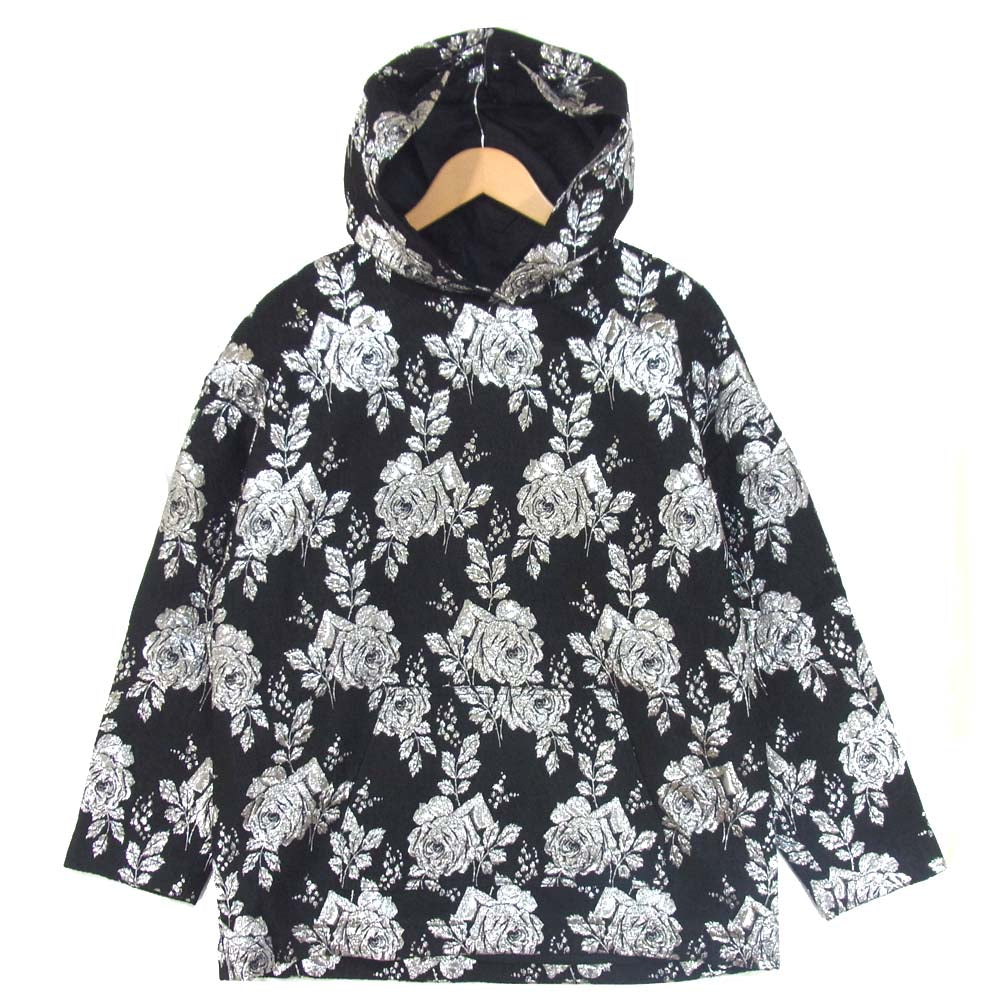 ルッツヒュエル LZ-A19-0000-484 COUTURE HOODIE メタル混 花柄 パーカー ブラック×シルバー系 OS【美品】【中古】