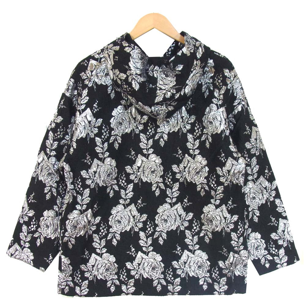 ルッツヒュエル LZ-A19-0000-484 COUTURE HOODIE メタル混 花柄 パーカー ブラック×シルバー系 OS【美品】【中古】