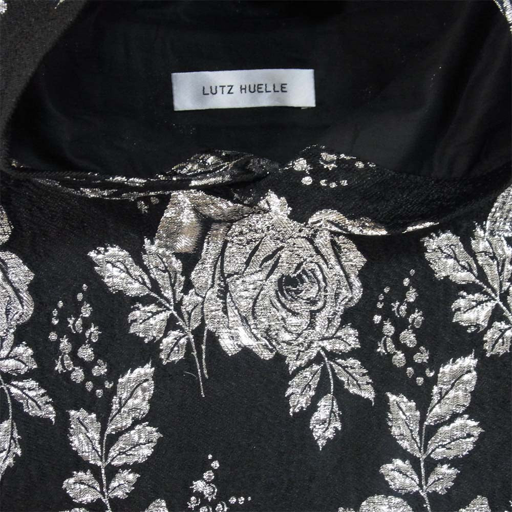 ルッツヒュエル LZ-A19-0000-484 COUTURE HOODIE メタル混 花柄 パーカー ブラック×シルバー系 OS【美品】【中古】