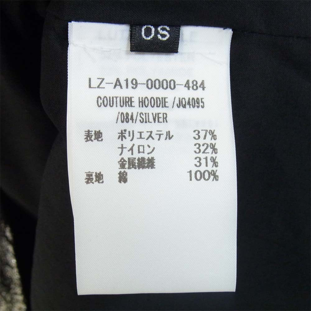 ルッツヒュエル LZ-A19-0000-484 COUTURE HOODIE メタル混 花柄 パーカー ブラック×シルバー系 OS【美品】【中古】