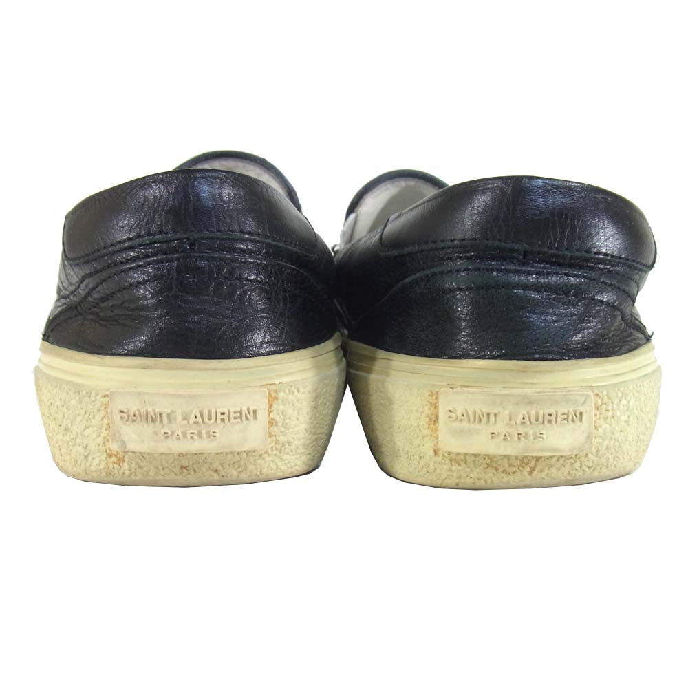 SAINT LAURENT サンローラン VU 377362 クロコ型押し レザー スリッポン スニーカー ブラック系 42【中古】