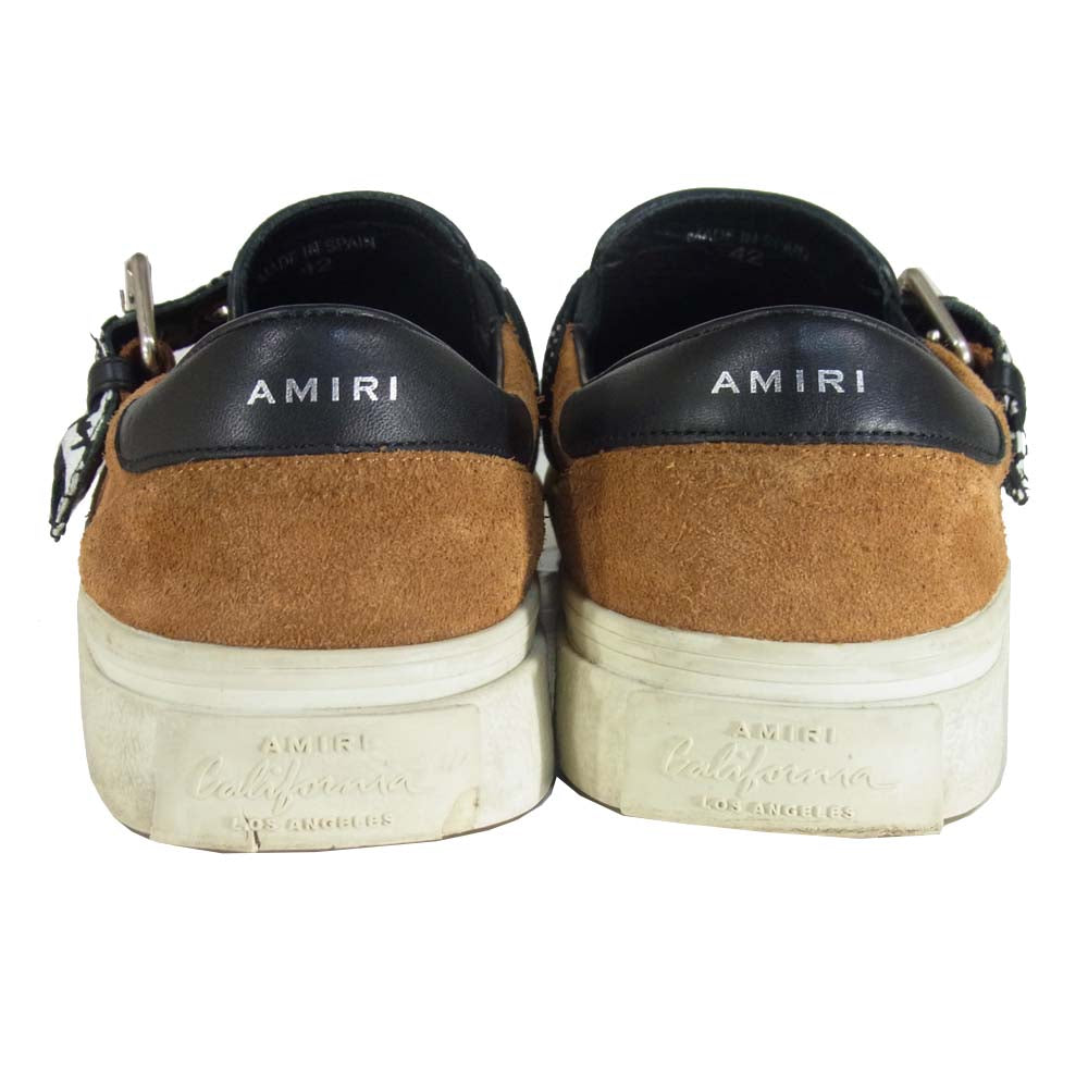 アミリ バンダナストラップ チェーン スエードレザー スリッポン ライトブラウン系 42【中古】