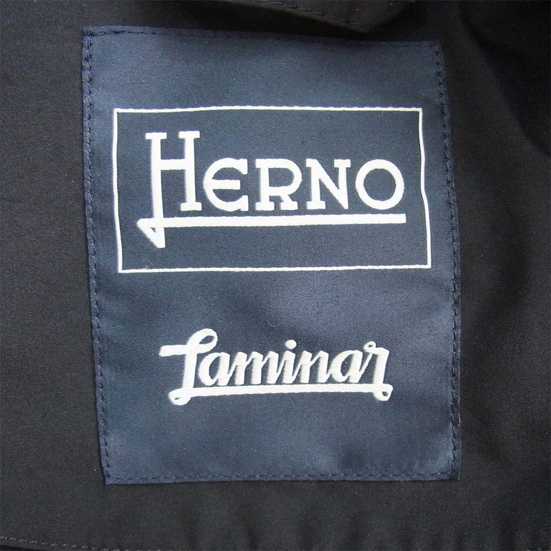Herno ヘルノ Laminar ラミナー GORE-TEX ゴアテックス ステンカラー コート ブラック系 50【中古】