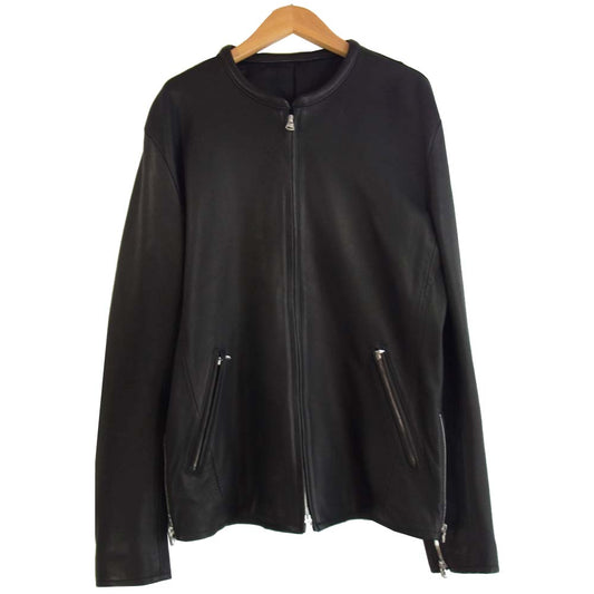イサムカタヤマ バックラッシュ 1920-01 シングル ラムレザー ライダース ジャケット ブラック系 XL【美品】【中古】