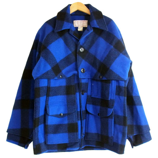 FILSON フィルソン ダブルマッキーノクルーザー ヴァージンウール ジャケット 黒×青 40【美品】【中古】