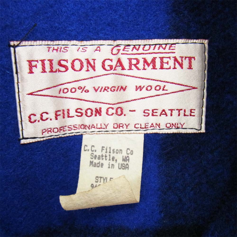 FILSON フィルソン ダブルマッキーノクルーザー ヴァージンウール ジャケット 黒×青 40【美品】【中古】